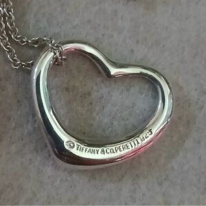 🔥🔥 SALE Tiffany & Co. Elsa Peretti Silver Open Heart Pendant Necklace/Sterling